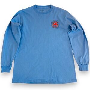 Peace Frogs Medium LS Shirt Good Karma Blue 100% Cotton